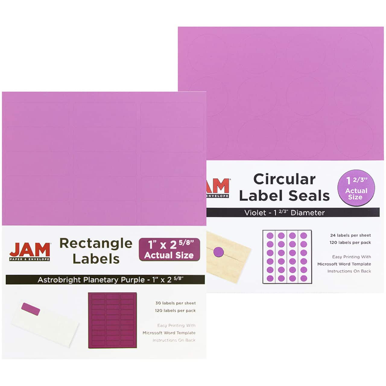 JAM Paper Violet Mailing Address Label Combo Set